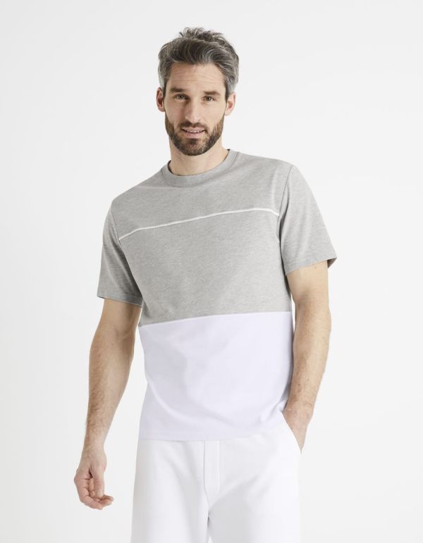 T-shirt col rond 100% coton - gris