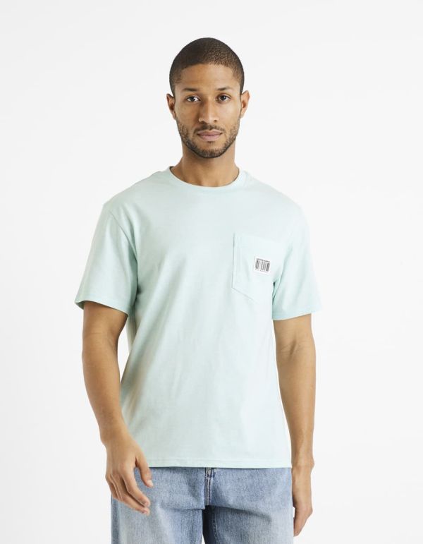 T-shirt col rond coton mélangé - vert