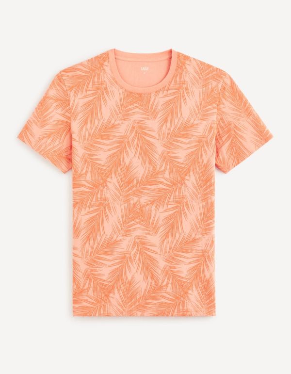 T-shirt col rond 100% coton - terracotta