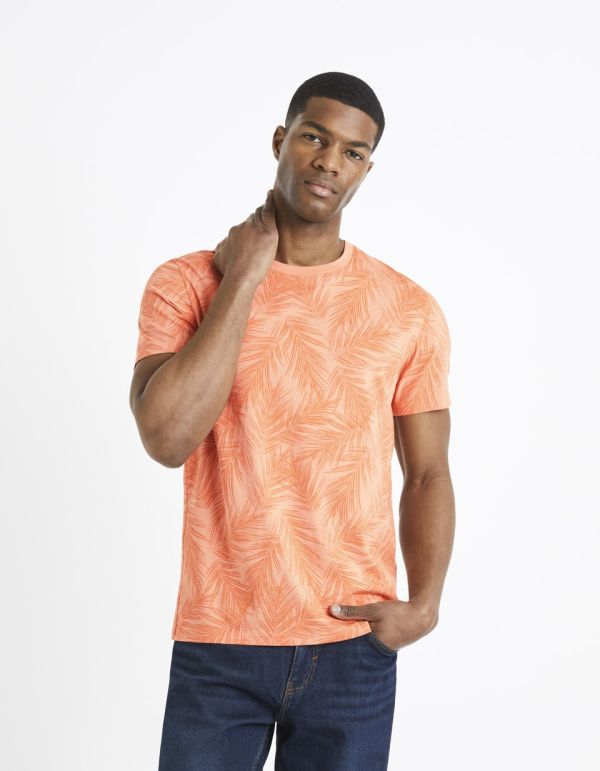 T-shirt col rond 100% coton - terracotta