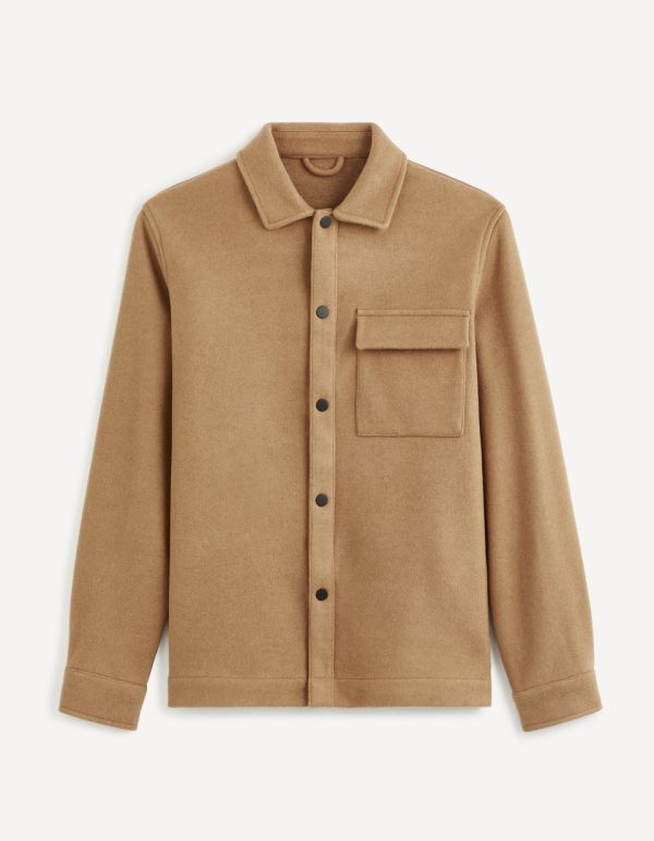 Surchemise oversize en flanelle - camel