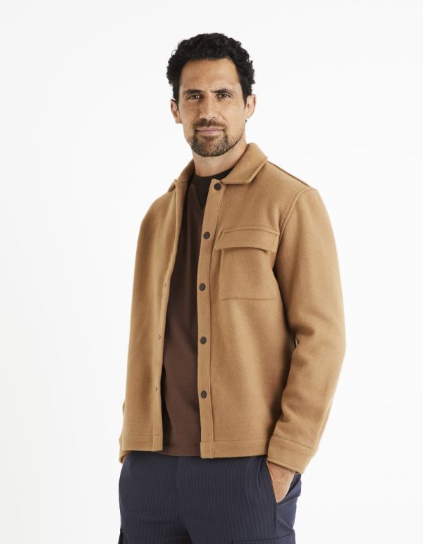 Surchemise oversize en flanelle - camel