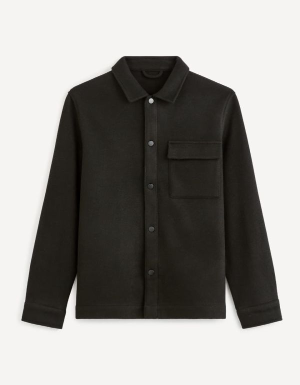 Surchemise oversize en flanelle - noir