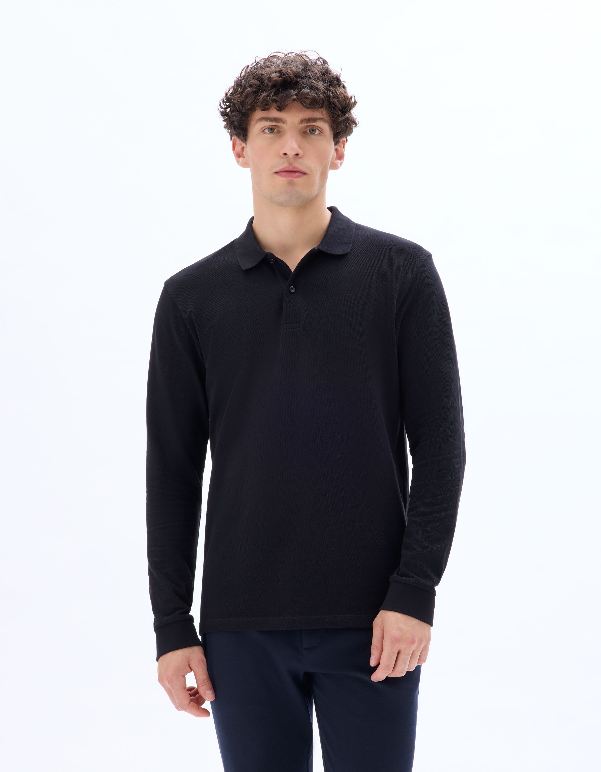 Polo Manche Longue Homme Celio Polo Regular Piqué 100% Coton