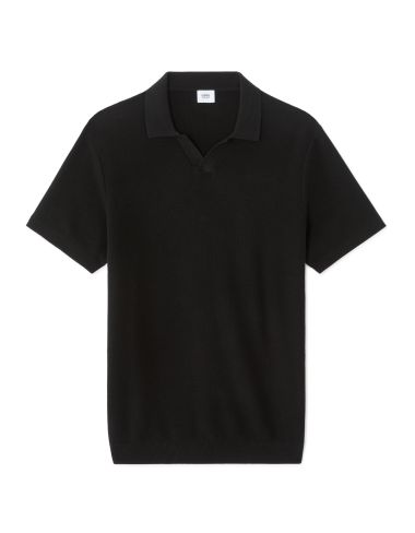 Polo piqué regular 100% Coton tricot - noir