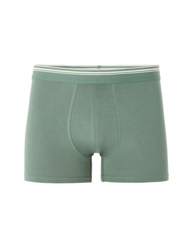 Boxer coton stretch ceinture contrastée - vert