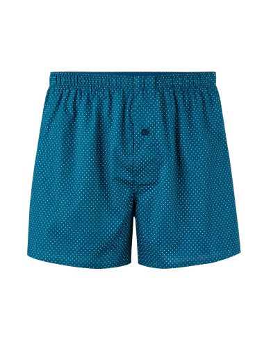 Caleçon en coton à pois - bleu