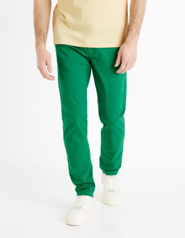 Pantalon chino slim twill stretch - vert