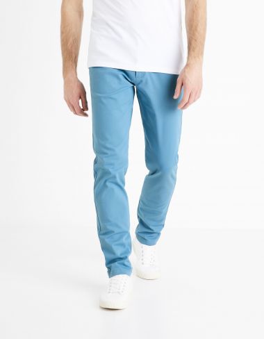 Pantalon chino slim twill stretch - bleu
