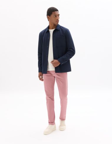 Pantalon chino slim en coton stretch longueur standard - rose moyen