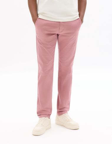 Pantalon chino slim en coton stretch longueur standard - rose moyen
