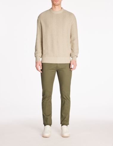 Pantalon chino slim 100% coton stretch - marron