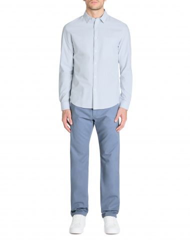 Pantalon straight en coton stretch - bleu clair