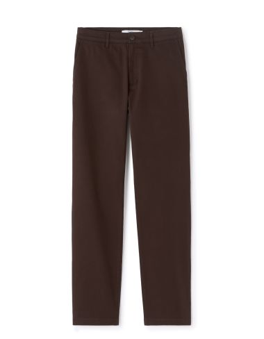 Pantalon chino straight en coton stretch - marron foncé