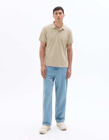 Polo piqué regular 100% coton - beige clair