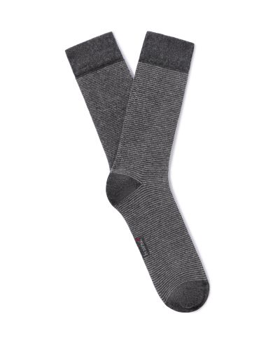 Chaussettes hautes à rayures - gris foncé