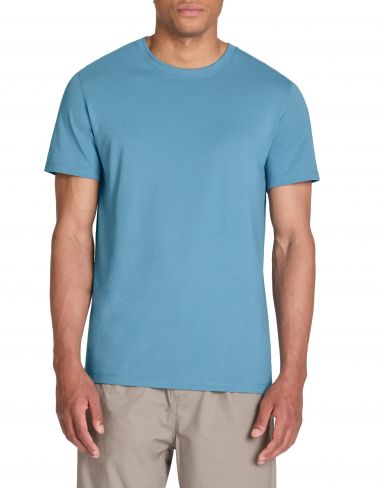 T-shirt col rond en coton - bleu