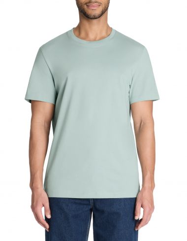 T-shirt straight col rond 100% coton - vert