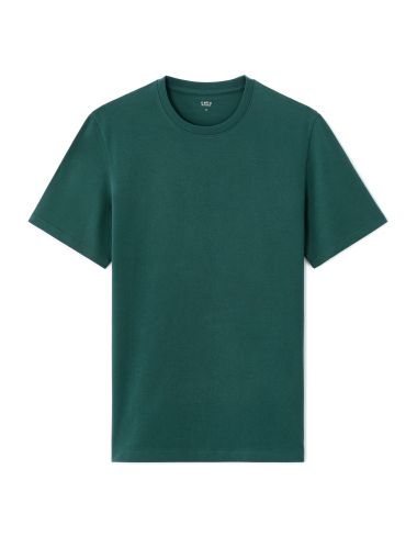 T-shirt regular col rond 100% coton - vert