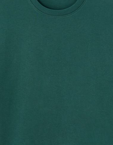 T-shirt regular col rond 100% coton - vert