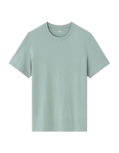 T-shirt regular col rond 100% coton - bleu clair