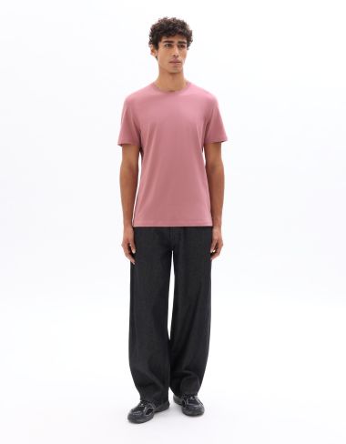 T-Shirt regular col rond 100% coton - bois de rose