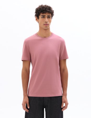 T-Shirt regular col rond 100% coton - bois de rose