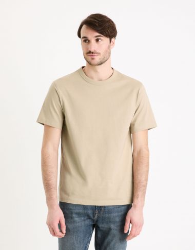 T-shirt boxy 100% coton - taupe