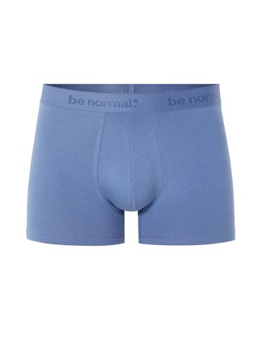 Boxer en coton stretch uni - bleu
