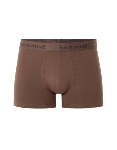 Boxer en coton stretch uni - marron foncé