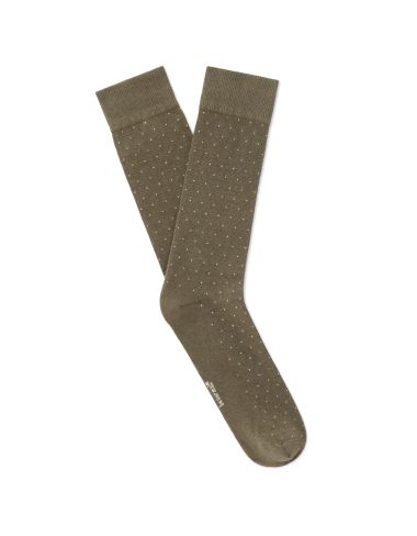 Chaussettes hautes à pois - vert kaki