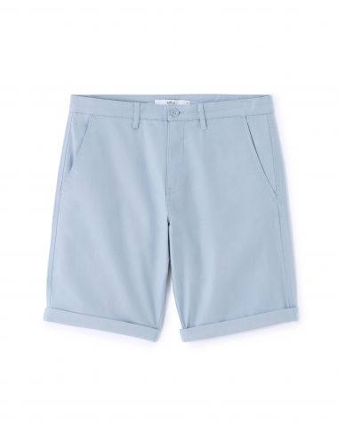 Bermuda chino en coton stretch - bleu clair