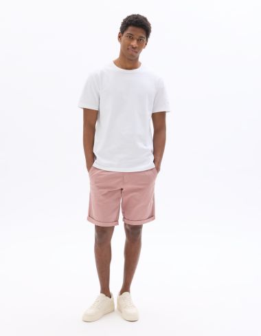 Bermuda chino en coton stretch - rose moyen