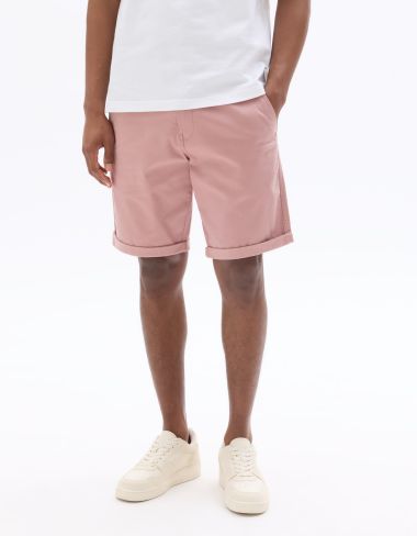 Bermuda chino en coton stretch - rose moyen