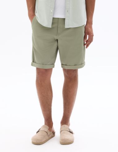 Bermuda chino en coton stretch - kaki clair