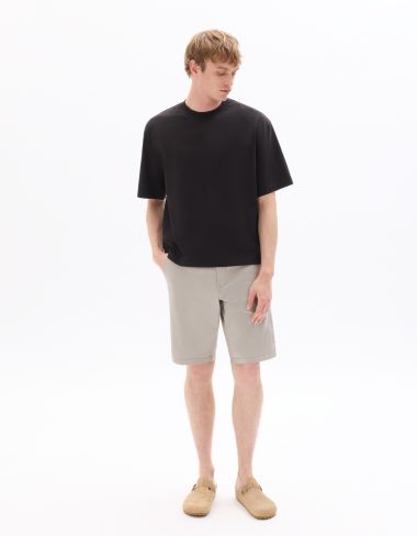 B.01 Bermuda chino en coton stretch - gris clair