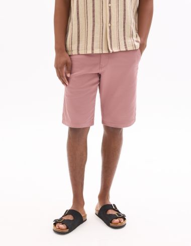 B.01 Bermuda chino en coton stretch - rose