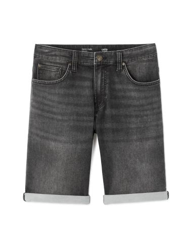 Bermuda straight en jean - noir délavé