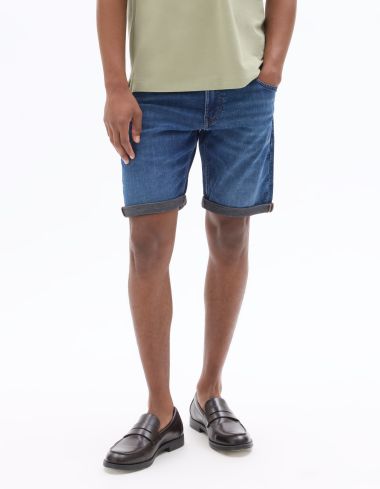 Bermuda straight en jean - bleu