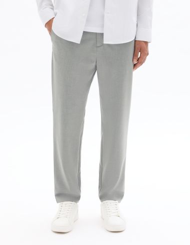 Pantalon 24H slim stretch 7/8e - gris chiné