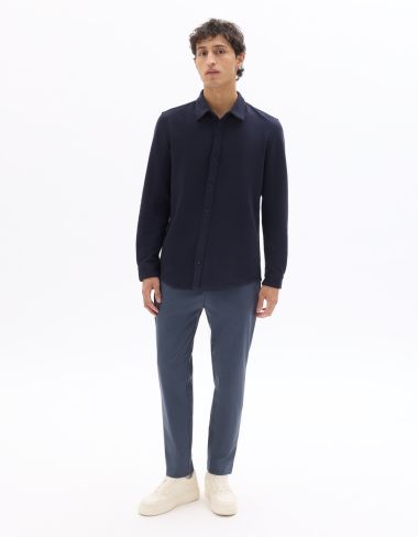 Pantalon 24H slim stretch 7/8e - bleu moyen