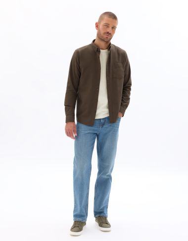 S.04 Chemise regular 100% coton oxford - marron