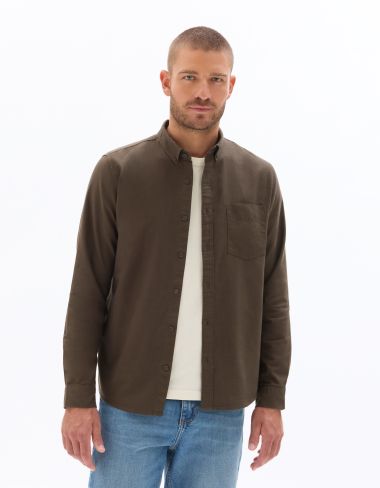 S.04 Chemise regular 100% coton oxford - marron