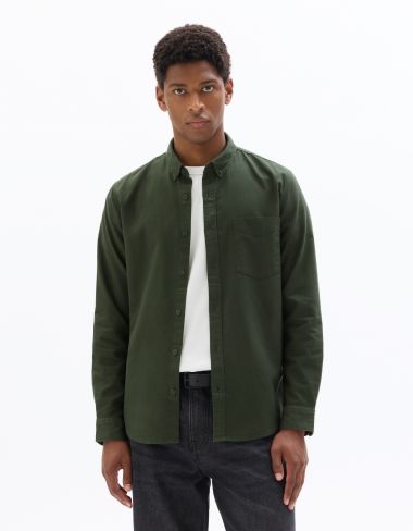S.04 Chemise regular 100% coton oxford - vert foncé