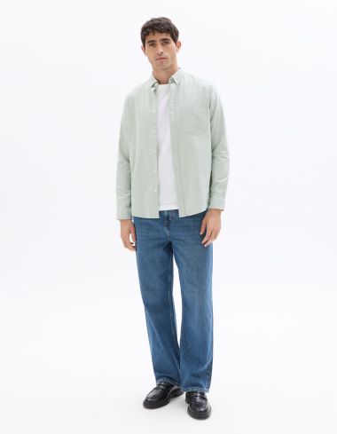 Chemise regular 100% coton oxford - sauge
