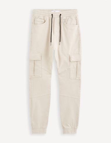 Pantalon cargo slim - beige