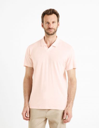 Polo lin mélangé - rose