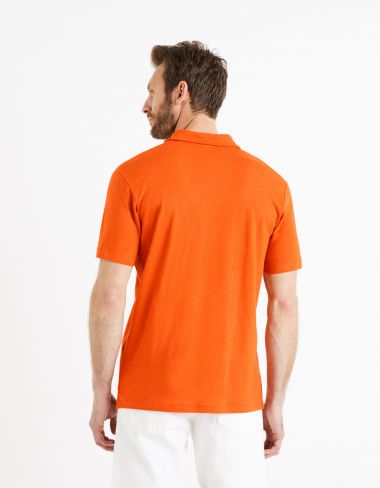 Polo lin mélangé - orange