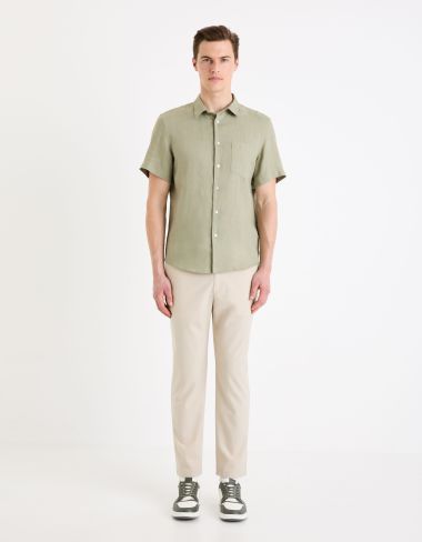 Chemisette regular en lin - vert sauge