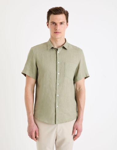 Chemisette regular en lin - vert sauge